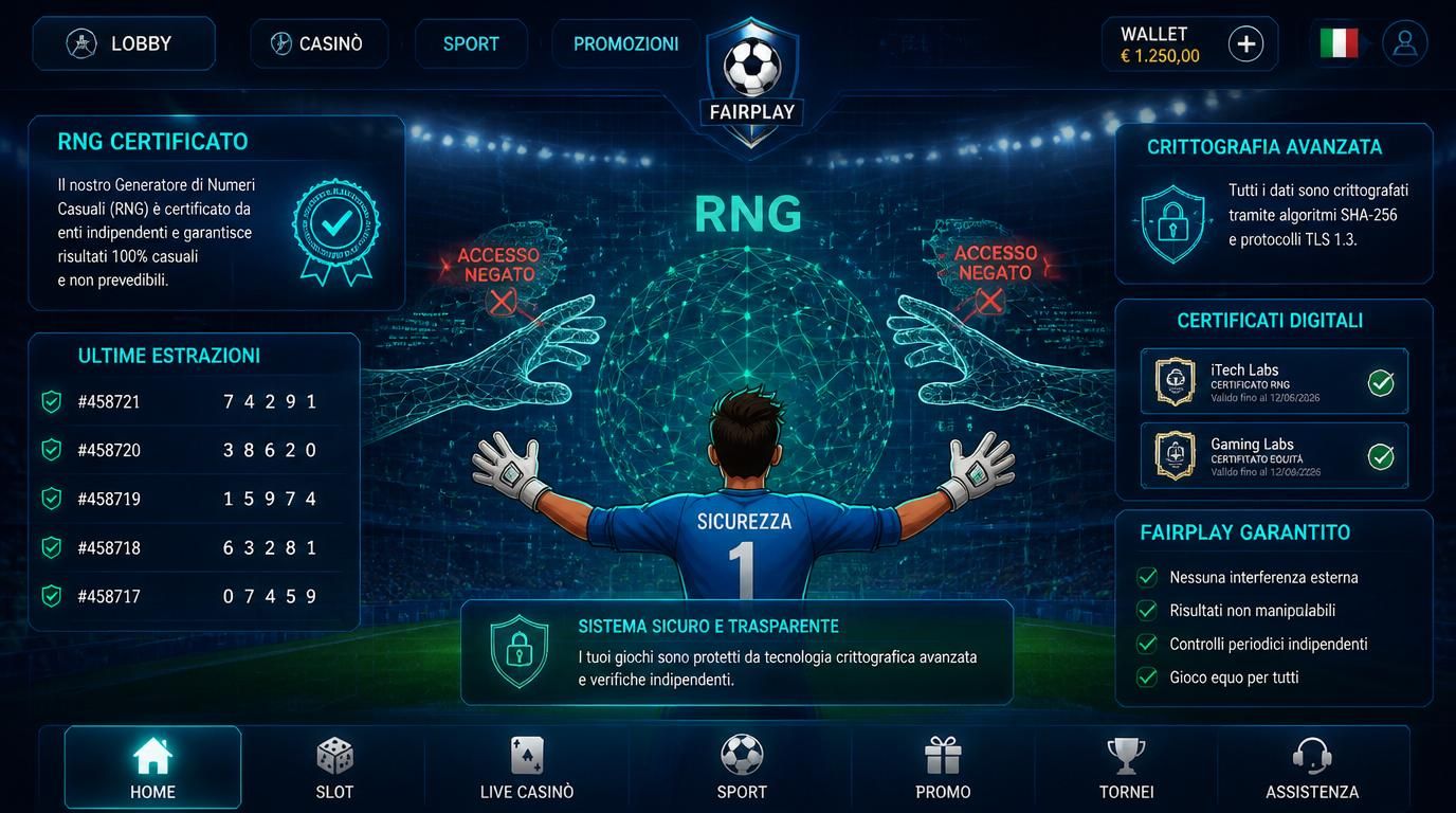  RNG protetto, integrità del gioco, niente trucchi che predicono il tiro